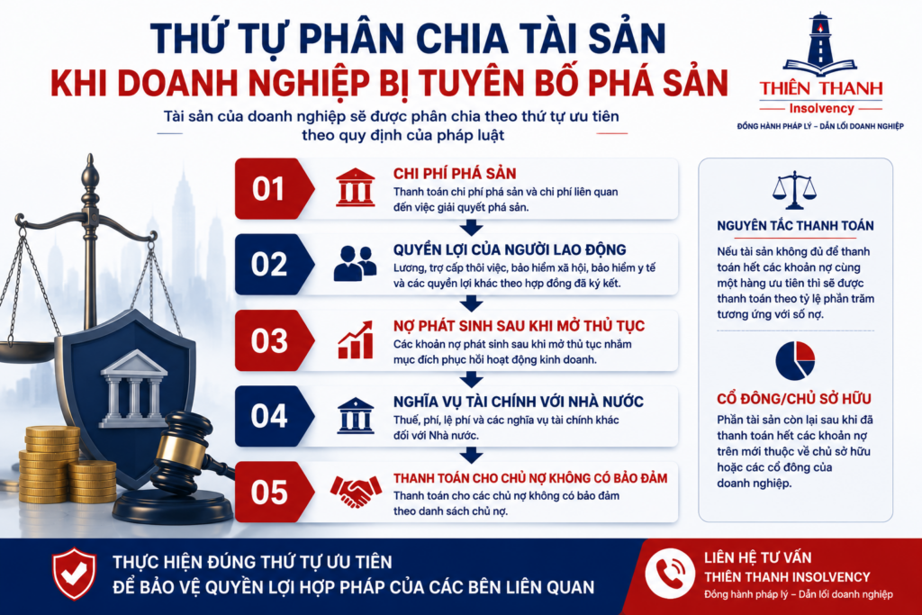 Thứ Tự Phân Chia Tài Sản Khi Doanh Nghiệp Bị Tuyên Bố Phá Sản